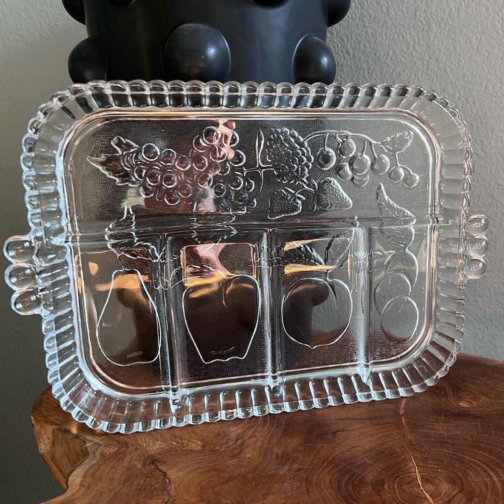 Vintage Indiana glass 5 part relish dish in box!